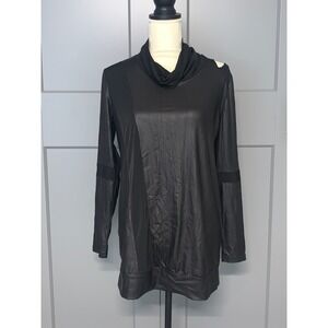 Kozan Tunic Top Womens Small Black Long Sleeve Stretch Cowl Neck New Loose‎ Fit